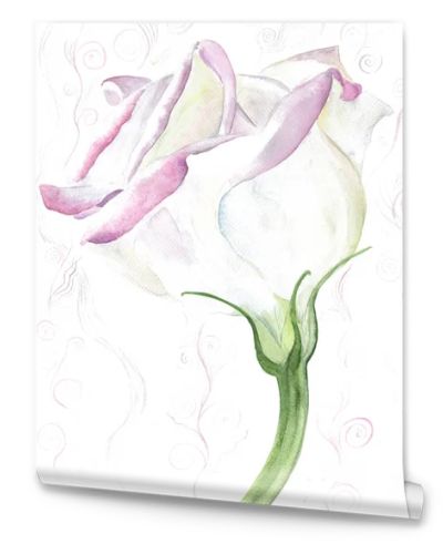 Eustoma - flowers.  Decorative composition on a watercolor background. Seamless pattern. leaves on a watercolor background. Use printed materials, signs, items, websites, maps.