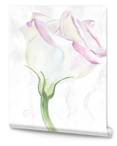 Eustoma - flowers.  Decorative composition on a watercolor background. Seamless pattern. leaves on a watercolor background. Use printed materials, signs, items, websites, maps.