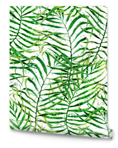 Tropical seamless pattern. Watercolor tangled palm