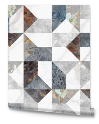 patchwork tiles pattern, geometric decor digital tile surface