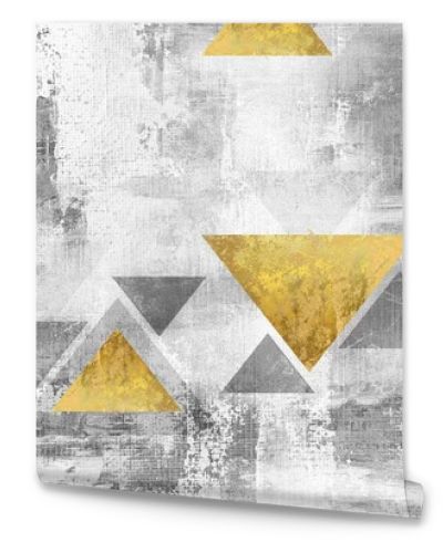 Abstract art painting. Geometric background design with rich texture. Modern art pattern. Golden contemporary art.