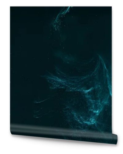 abstract artistic background with turquoise paint on black 