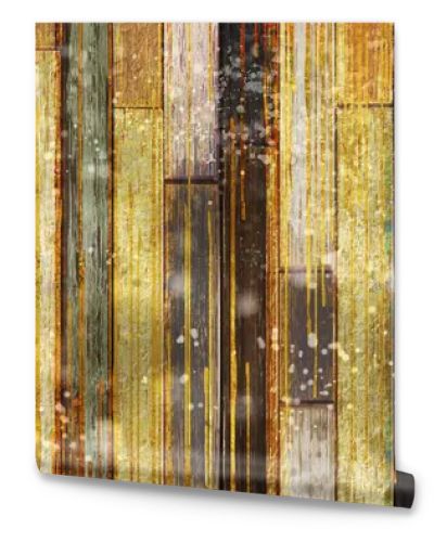 3d mural wallpaper, old wood texture. abstract golden colorful background wallpaper decoration