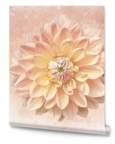 Bright orange Dahlia: Watercolor style flower illustration for background, invitation card, birthday card