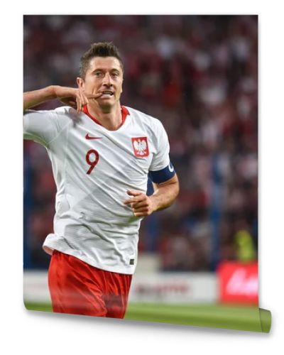 Poznan, Poland. 8th June, 2018. International Football friendly match: Poland v Chile 2:2. Robert Lewandowski joy after scoring goal.