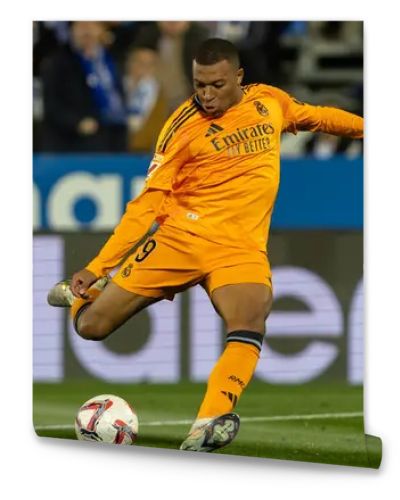 Madrid, Spain - November 24, 2024: League match between Leganes FC and Real Madrid played in Madrid. Real Madrid players. Orange jersey. League 2024 2025. European football champions