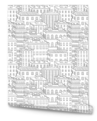 Vector city seamless pattern