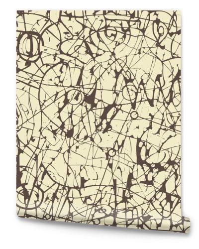 Seamless pattern, similar to the abstract roads map or streets plan of a large city. Vector repeating background with chaotic tangled lines on a beige backdrop. Wallpaper, wrapping paper, fabric