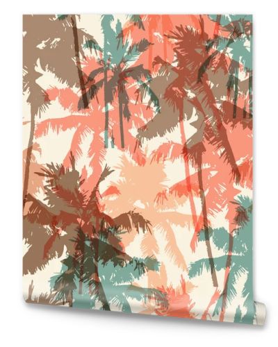 Seamless pattern with palm trees