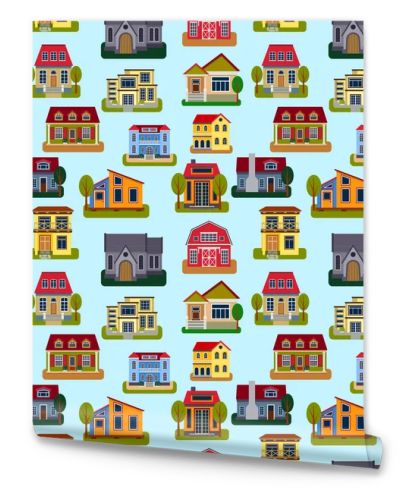 Houses front view vector illustration