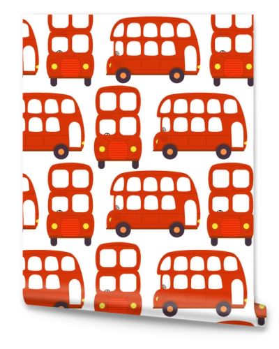 seamless pattern with london red bus