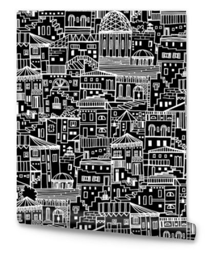 Abstract architectural seamless pattern of southen urban development.