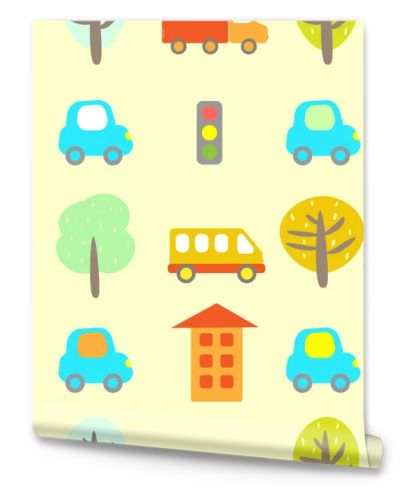 Cute child seamless pattern car vector