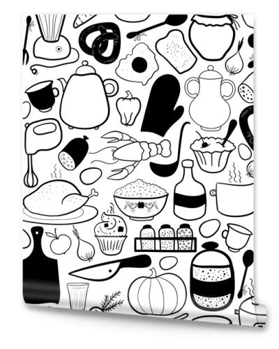 Vector kitchen seamless pattern