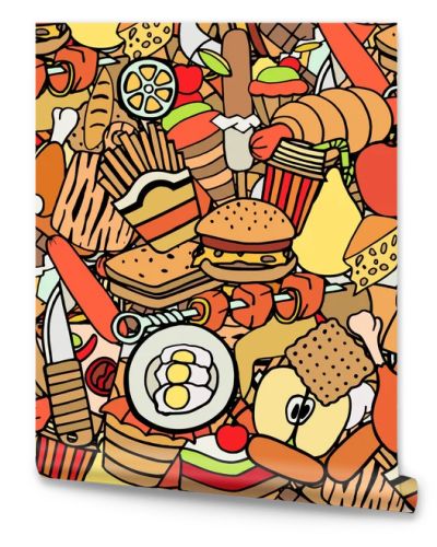 food and sweets seamless pattern