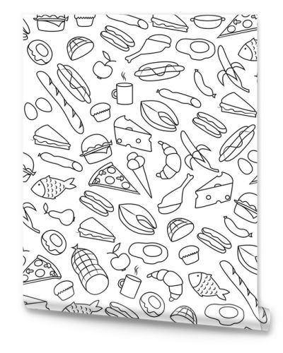 Seamless Pattern with Food.