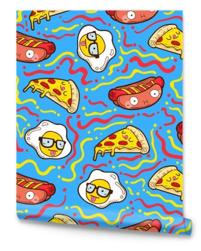 cute seamless pattern, food seamless pattern