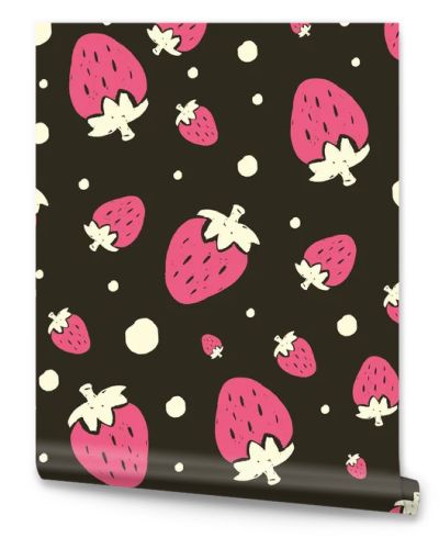 Strawberry seamless pattern made in vector. Hand drawn elements. Textile, wall paper design.