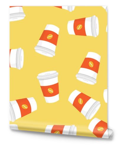 Cup coffee seamless pattern. Food background. Vector illustration.