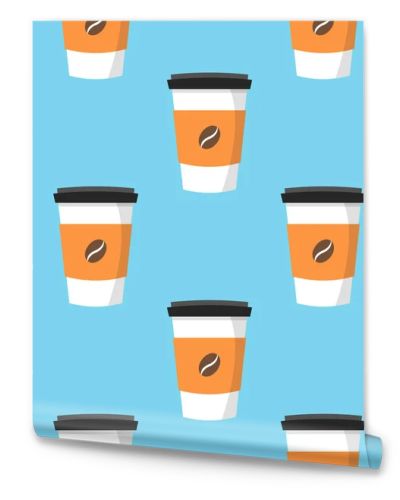 Cup coffee seamless pattern. Food background. Vector illustration.