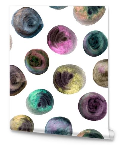 Abstract stains metallic effect watercolor seamless pattern. Template for decorating designs and illustrations.