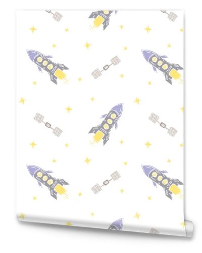 Seamless space pattern. Cosmos background. Doodle space illustration