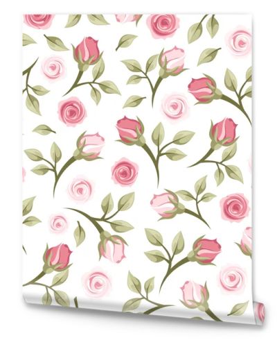 Seamless pattern with roses. Vector illustration.