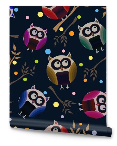 Vector background with owls.