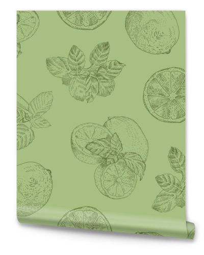 Lime and mint seamless pattern