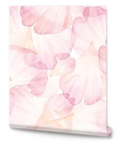 Watercolor Seamless pattern with flower petals