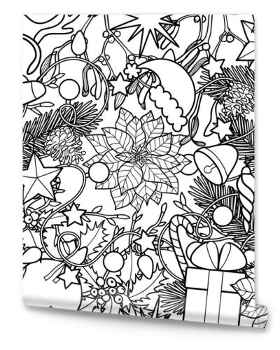 Christmas Outline Seamless Pattern