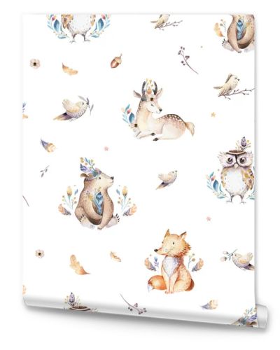 Baby animals nursery isolated seamless pattern for children