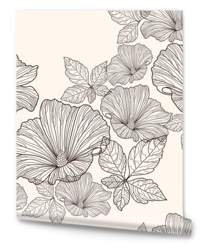 Seamless floral pattern. Background with flowers and leafs.