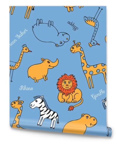 Seamless pattern animal Safari