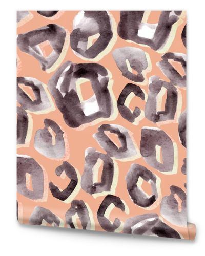 watercolor leopard seamless pattern. Animal print