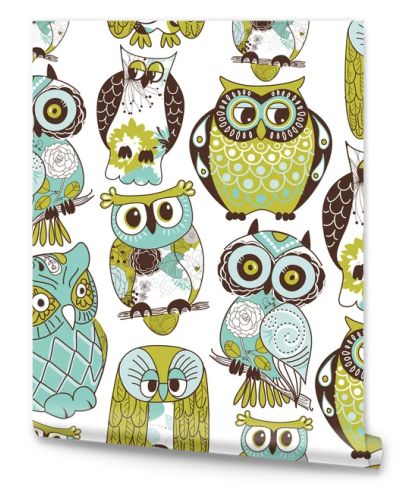 Seamless owl pattern.