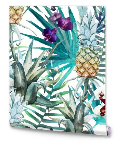 Watercolor tropical   pattern