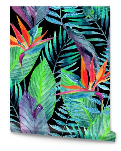 Tropical leaves seamless pattern. Floral design background.