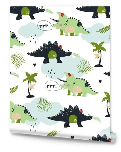Seamless pattern with cute dinosaurs for children textile , wallpaper , posters and other design
