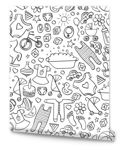 Baby doodles seamless pattern