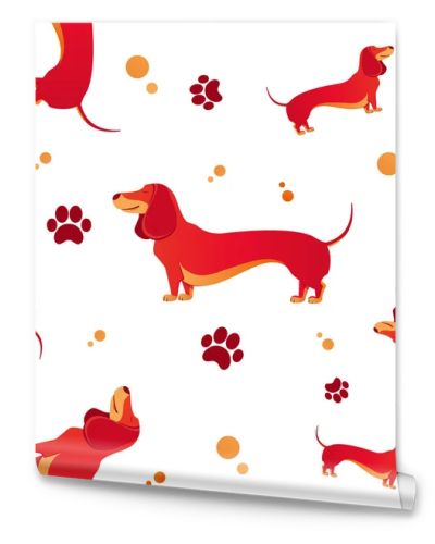 Seamless pattern with cute dogs 