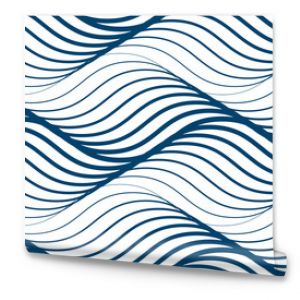Fale wodne bez szwu wzór wektor krzywej linii abstrakcyjne powtórzenie tła niebieskie kolorowe fale rytmiczne