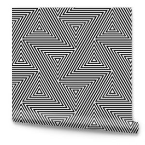 Abstrakcyjny wzór geometryczny linii siatki mozaiki bez szwu trójkąta Wektor Bauhaus modny nowoczesny wzór tła