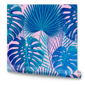 Tropikalny wzór z egzotycznych liści palmowych