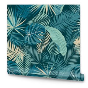 Wzór liści palmowych tropikalnej dżungli