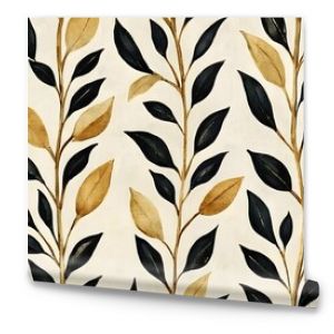 Black and Gold Botanical Pattern