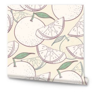 Grapefruit stylized seamless pattern