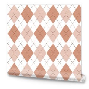 Argyle texture. Beige white argyle vector pattern. Seamless retro clothing print design. Argyle background.