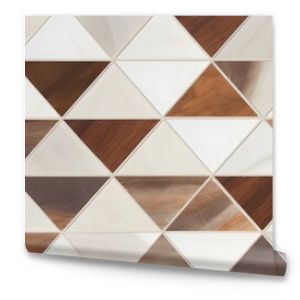 Geometric Triangle Pattern with Marble and Wood