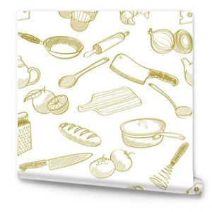 seamless kitchen stuff pattern